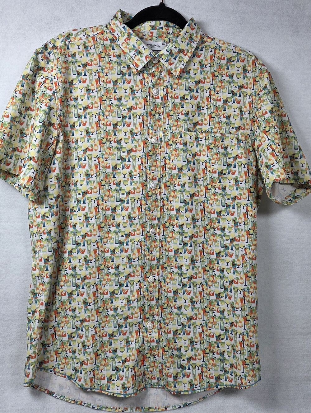 Projek Raw Men’s Medium Tropical Drink Vacation Short Sleeve